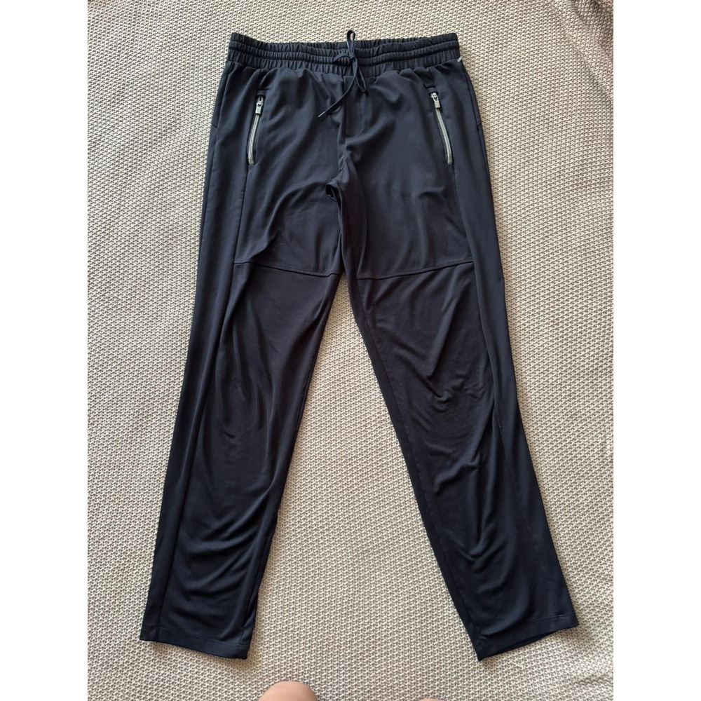Athleta Jogger Pants Lounge Activewear Zip Pockets Black Size M